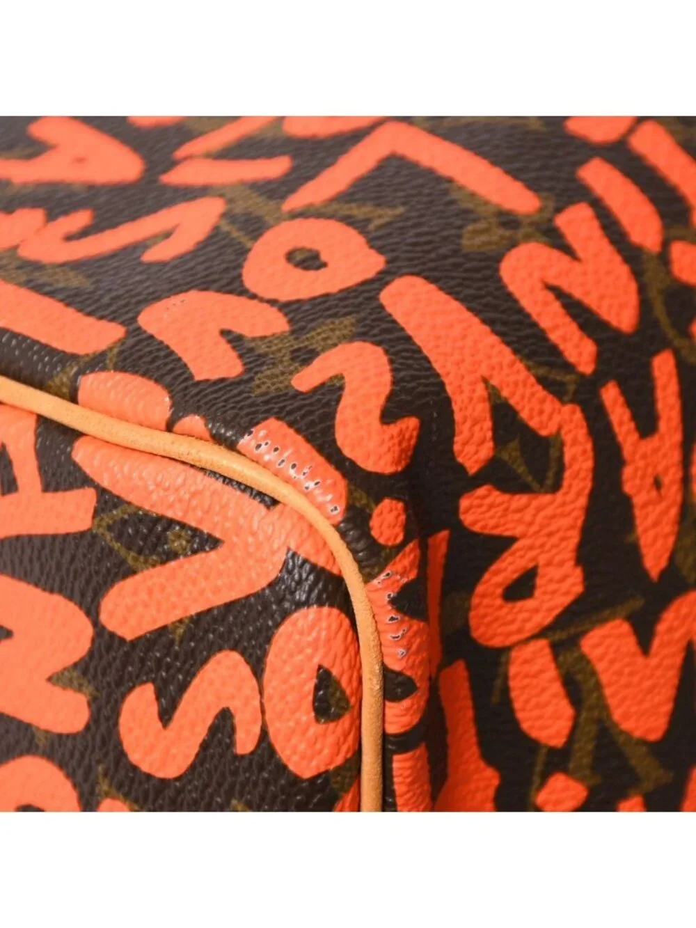 Louis Vuitton Monogram Speedy 30 Orange Handbag Graffiti Canvas
